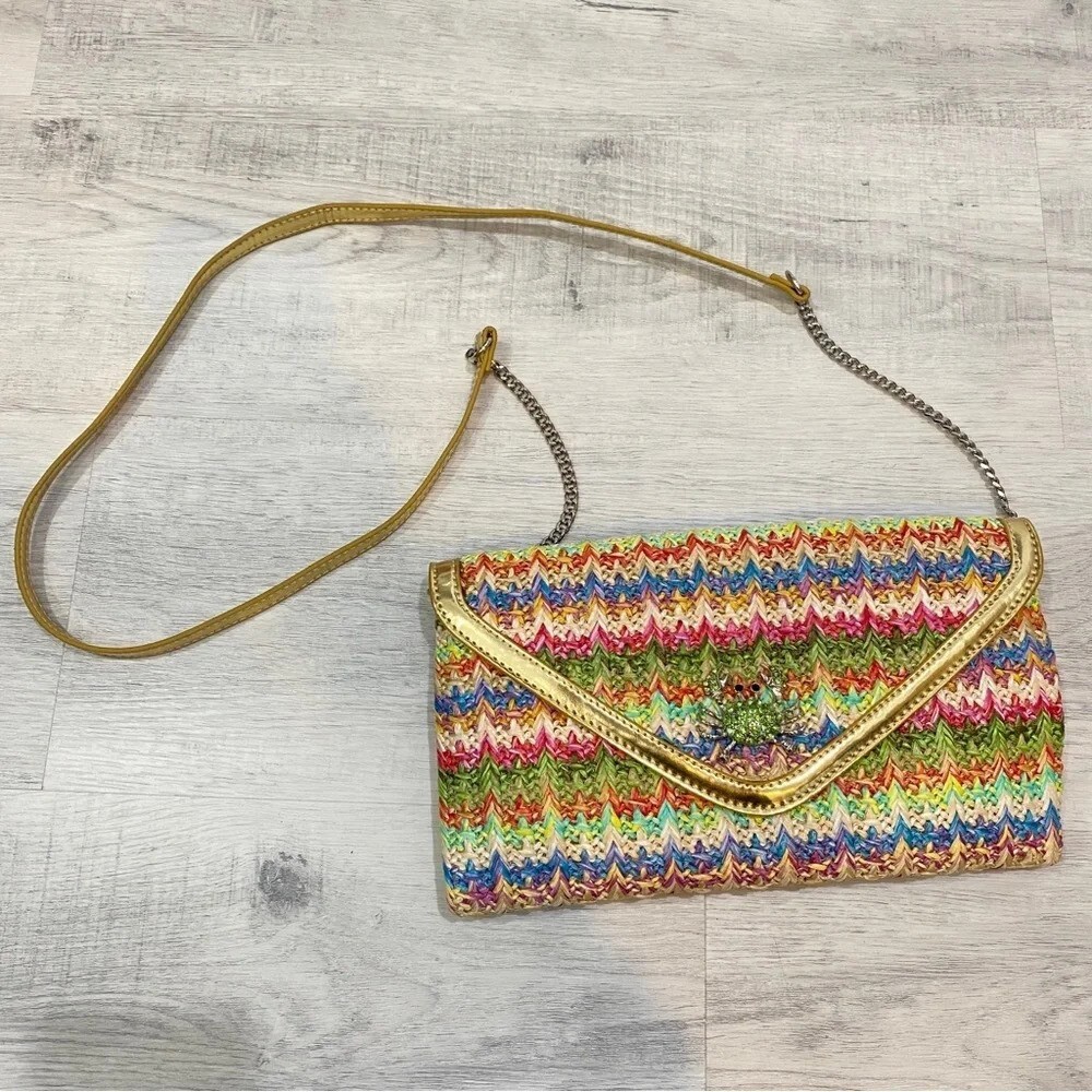 Nine West Crossover Purse with Long Strap Tropical Beach Clutch Crab Buckle